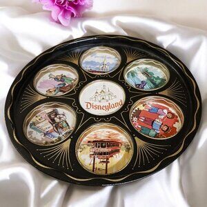 Rare Vintage MCM Collectible  Disneyland Black Drink Serving Tray 1950s-1960's